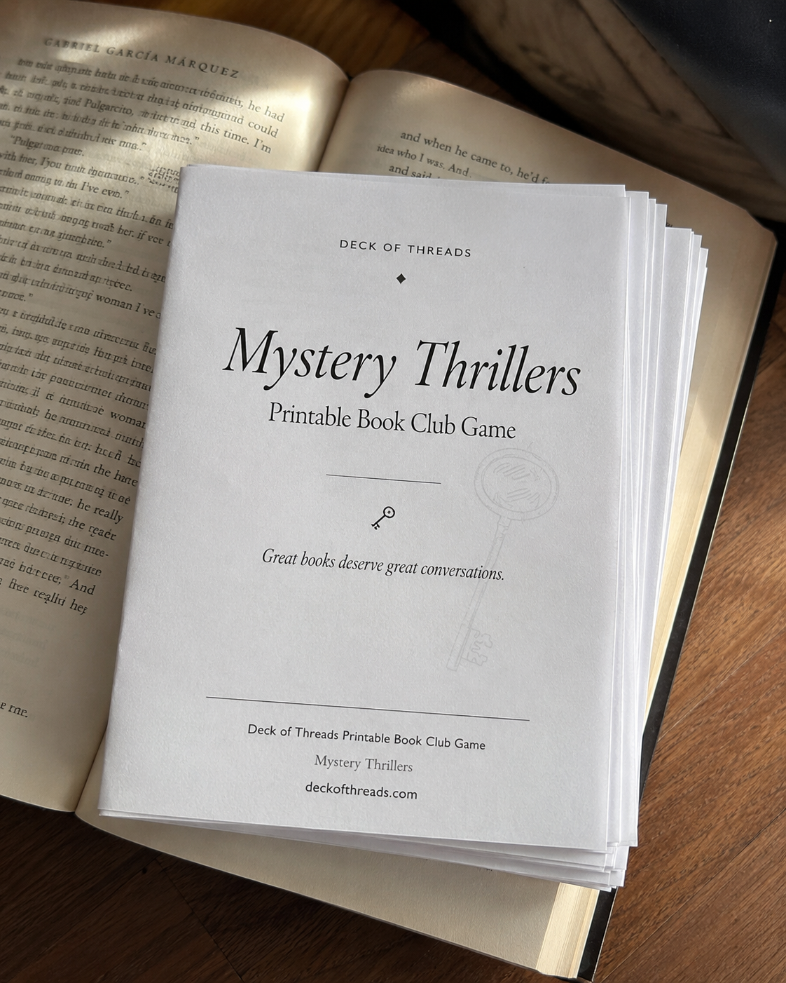Mystery Thrillers - Printable Book Club Game